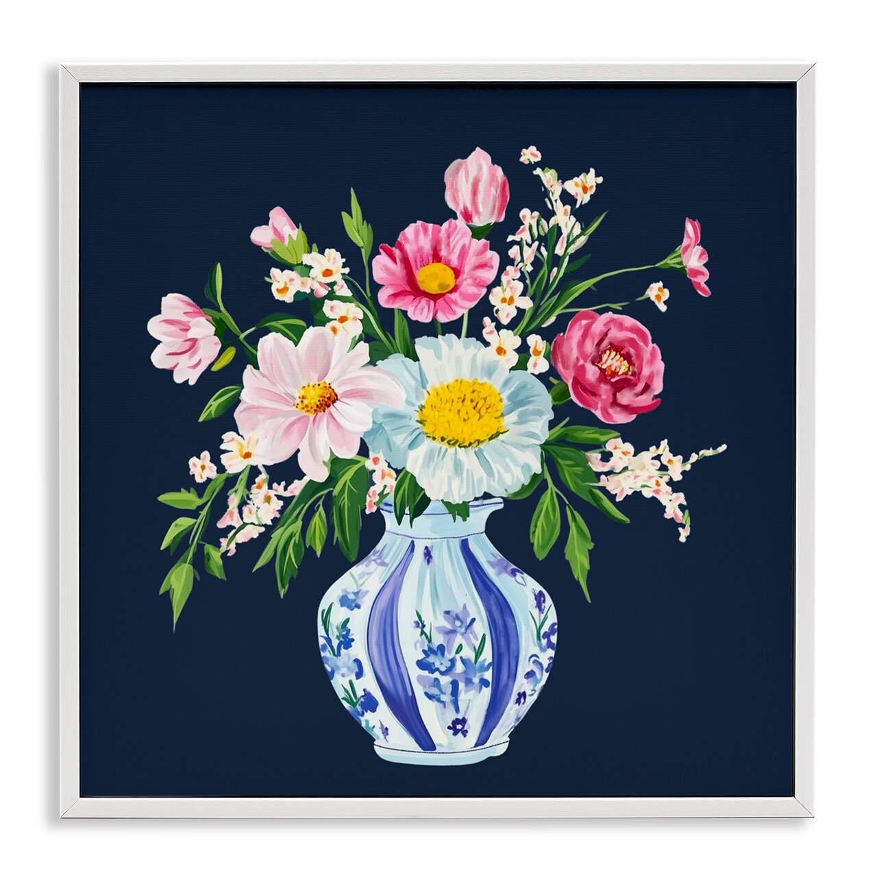 Stupell Industries Spring Chinoiserie Vase Framed Giclee, design by Yen